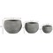 Heavy Fiber Clay Planter Set 3-Piece X Large Pots Rounded Outdoor